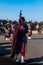 Pipers Wearing Kilts  Perform a Bagpipe Concert  At a Castle in Scotland