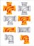 Pipes Plumbing Color Orange and Gray candy icon set