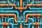 Pipes Seamless Pattern. AI