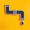 Pipes, water pop art, retro icon. Vector illustration of pop art style