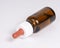 Pipette bottle mockup medical brown glass on the white backround