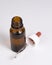 Pipette bottle mockup medical brown glass on the white backround