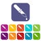 Pipette icons set