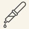 Pipette line icon. Medicine dropper with drop outline style pictogram on white background. Eyedropper for mobile concept