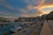 Piraeus Marina in Athens at Twilight time