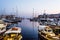 Piraeus Marina port in the night