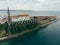 Piran Church with Clock Tower, Cerkev Svetega Jurija, Aerial View, Slovenia