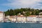 Piran - Fishing and sailing boats in serene harbor of coastal town Piran, Slovenia, Europe