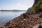 Piran - Panoramic view of idyllic coastline of Gulf of Piran, Adriatic Mediterranean Sea