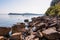 Piran - Panoramic view of idyllic coastline of Gulf of Piran, Adriatic Mediterranean Sea