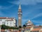 PIRAN, SLOVENIA - 08/15/2020: View on roofs and Sacred George cathedral