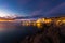 Piran town shore night view , Slovenia