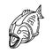 Piranha Icon. Doodle Hand Drawn or Outline Icon Style