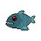 Piranha pixel art. freshwater fish pixelated. 8 bit vector illustration