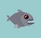 Piranha pixel art. freshwater fish pixelated. 8 bit vector illustration