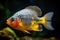 Piranha is a predatory tropical fish, freshwater exotic fauna of the Amazon. AI generated.