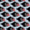 Piranha seamless pattern. Many bloodthirsty marine predators. Ma