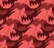 Piranha seamless pattern. Marine Predator fish Amazon texture.