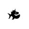 Piranha vector icon on white background