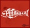 Piranha vector lettering with the shape of a fish