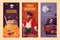 Pirate adventure vertical banners or posters set