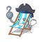 Pirate beach chair character cartoon