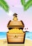 Pirate bird on treasure chest