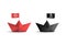 Pirate boat copyright intellectual property. banner background