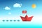 Pirate boat copyright intellectual property. design banner