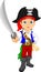 Pirate boy holding sword