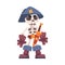 Pirate or Buccaneer Skeleton in Boots and Hat Standing Vector Illustration