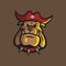 Pirate bulldog mascot logo