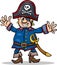 Pirate captain cartoon illustration