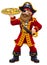 Pirate Cartoon Captain Pizza Chef Mascot