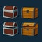 Pirate chest or isolated trunk, crate