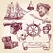 Pirate collection vector illustration