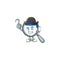 Pirate design magnifying glass cartoon character style