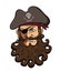 Pirate face vector isolated on a white background.