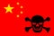 Pirate flag combined with Chinese flag