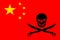 Pirate flag combined with Chinese flag