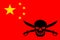 Pirate flag combined with Chinese flag