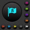 Pirate flag dark push buttons with color icons