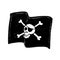 Pirate flag illustration on white background