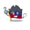 Pirate flag liechtenstein mascot with isolated character