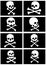 Pirate flags with skulls and crossbones