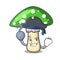 Pirate green amanita mushroom character cartoon