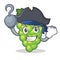 Pirate green grapes character cartoon