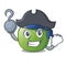 Pirate green tomato in cartoon vegetable basket