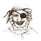 Pirate. Hand drawn realistic outline vector illustration.