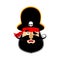 Pirate happy emoji head. Filibuster merry emotion face. Buccaneer cheerful avatar. Vector illustration